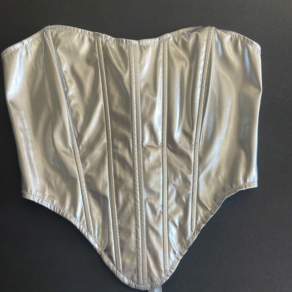 Silver Women Corset Top